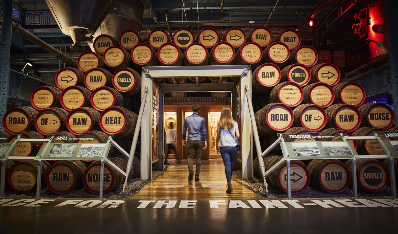 beer kegs at guinness entrance